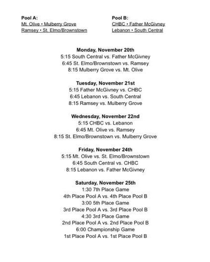 Mulberry Grove Thanksgiving Tournament Schedule Released Vandalia Radio